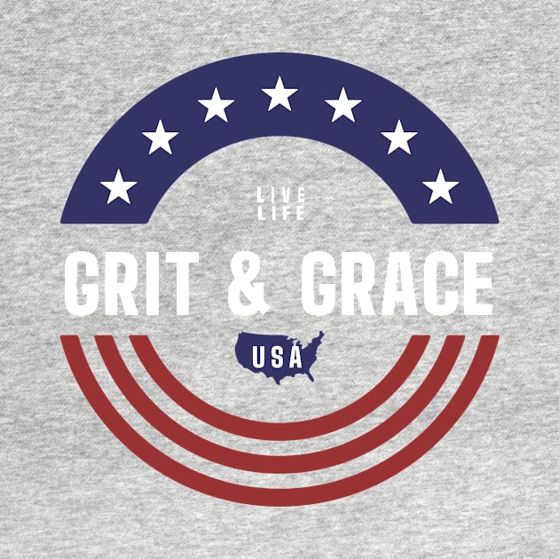 Red White & Blue Circle - Grit & Grace by Live Life Motivated